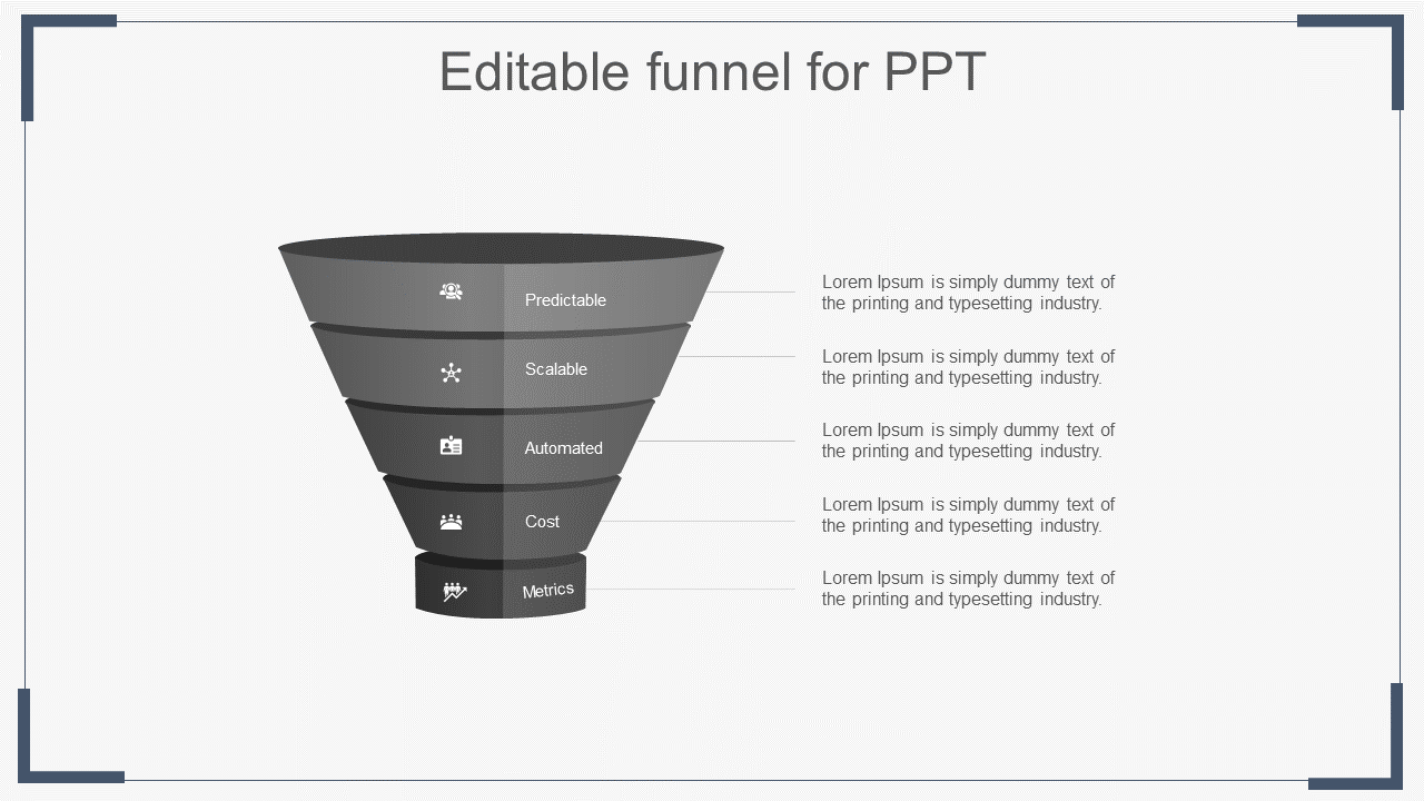70567-Editable funnel for PPT-grey